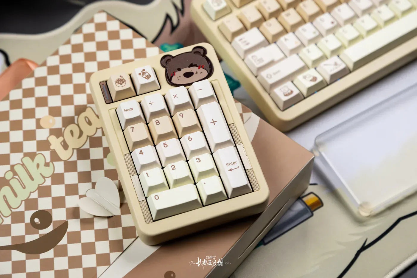 Qwertykeys Cherry profile Pearl Milk Tea Dye-sub PBT keycaps