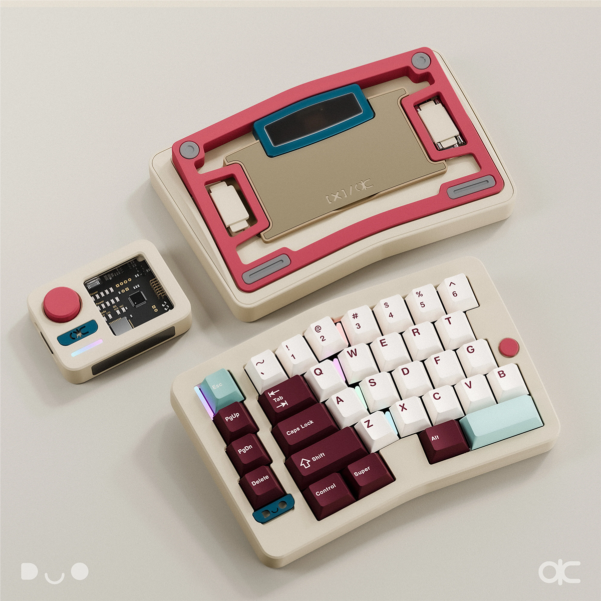 Qwertykeys QK Alice Duo Split Wireless Mechanical Keyboard Base with Wrist Rest