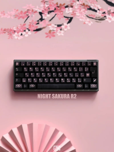 JTK NightSakura Cherry Profile Doubleshot+Tripleshot PBT&ABS Keycap Set