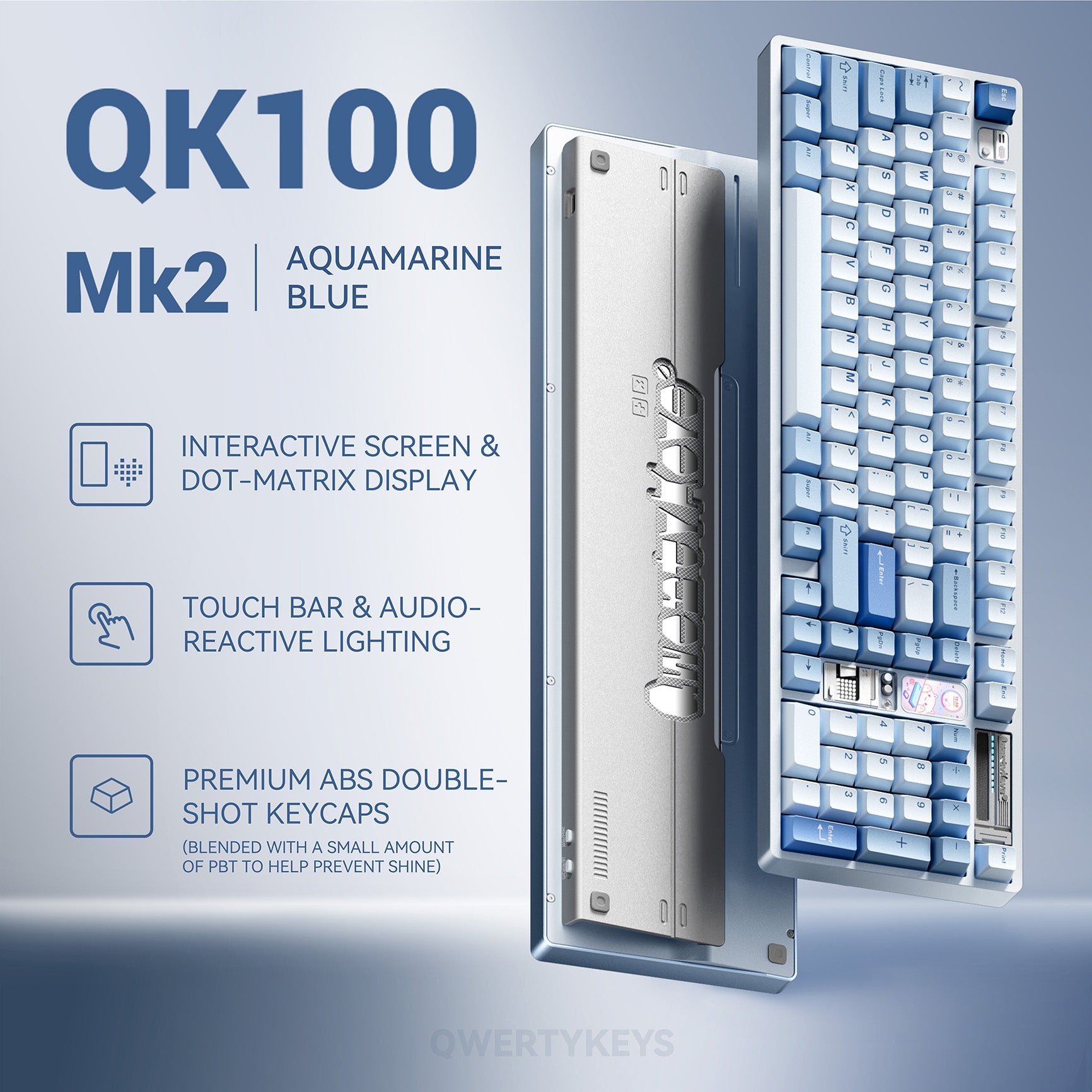 Qwertykeys QK100 Mk2 Prebuilt Wireless Mechanical Keyboard