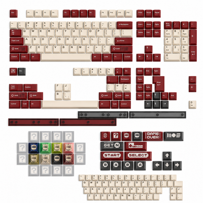 JTK FC Classic R3 Clear Cherry Profile Doubleshot +Tripleshot ABS Keycap Set - Transparent Edition