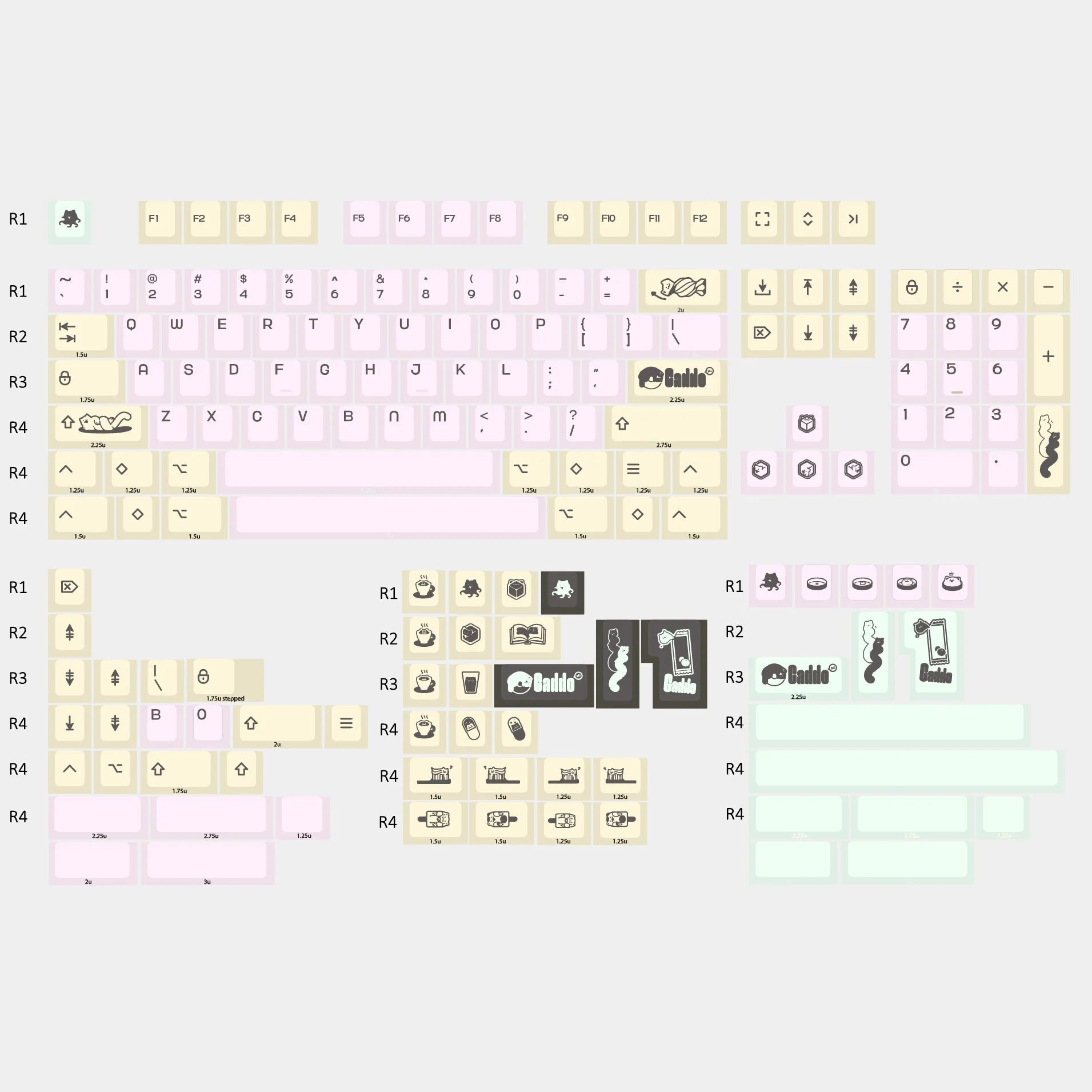 Keybyelab Cherry profile Caddo Dye-sub PBT keycaps