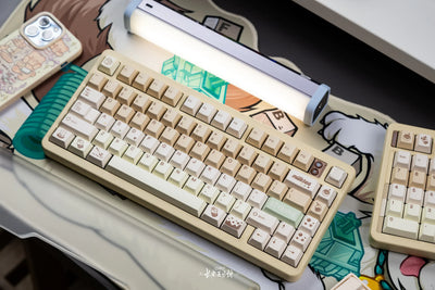 Qwertykeys Cherry profile Pearl Milk Tea Dye-sub PBT keycaps