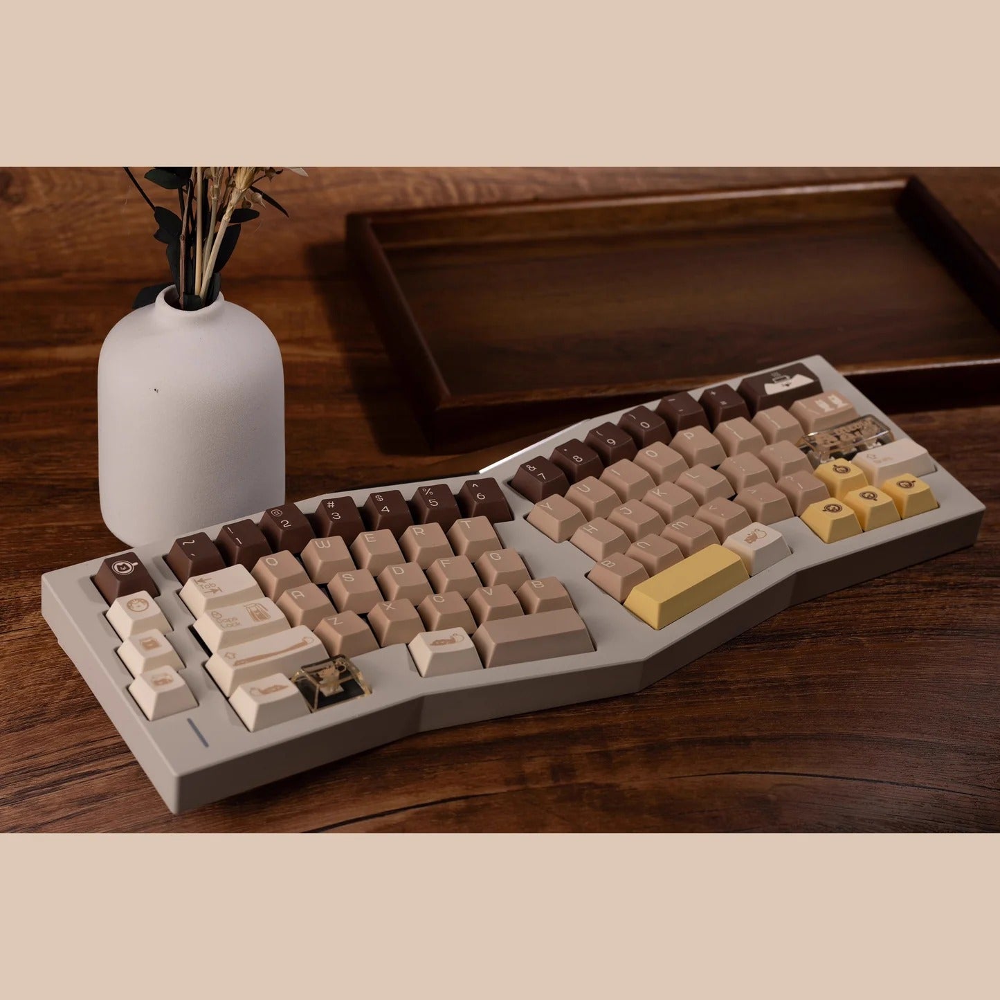 Keybyelab Cherry profile Meow cafe Dye-sub PBT keycaps with Transparent Keycaps