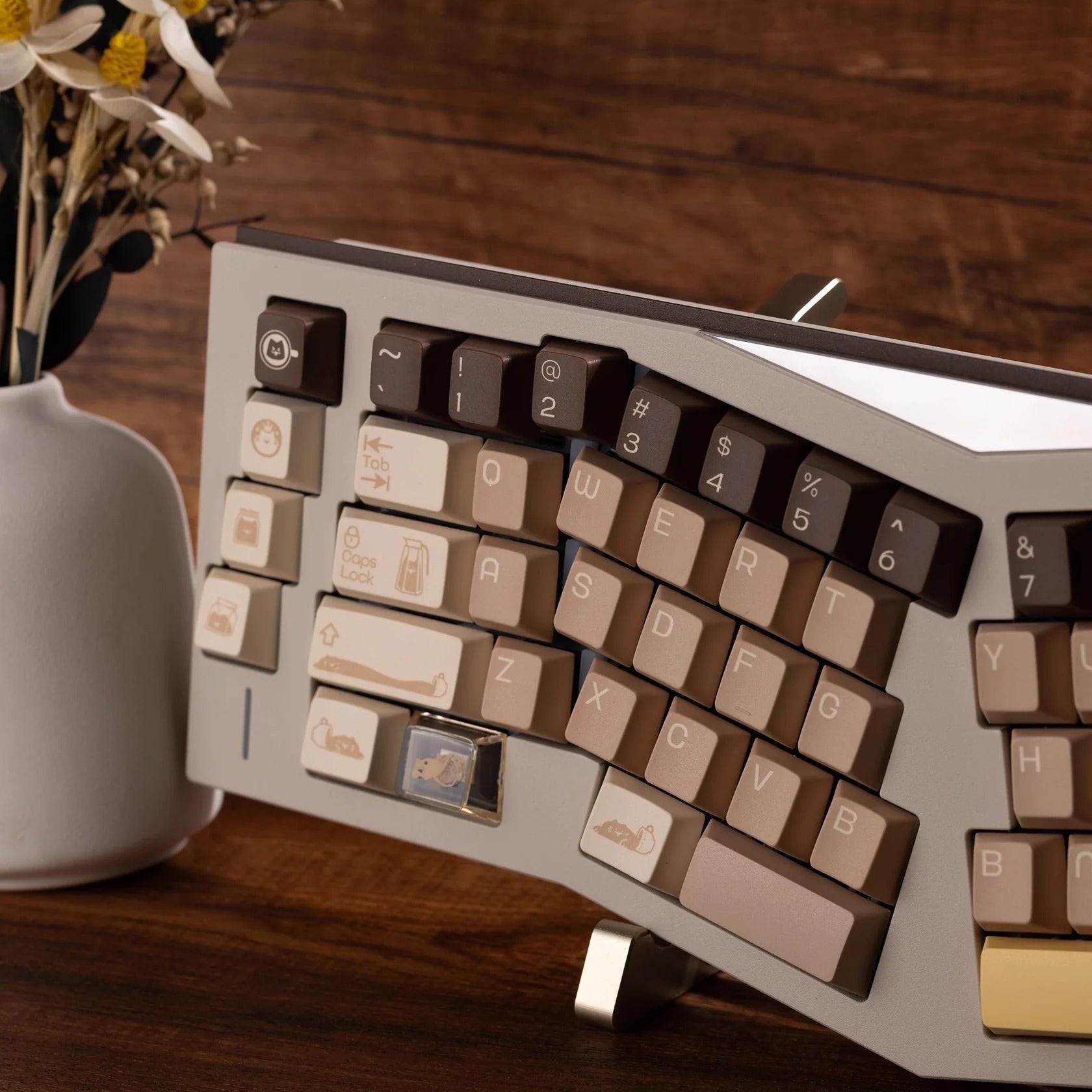 Keybyelab Cherry profile Meow cafe Dye-sub PBT keycaps with Transparent Keycaps